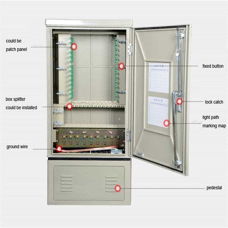 144 Cores Floor Mount Fiber Optic Distribution Cabinet